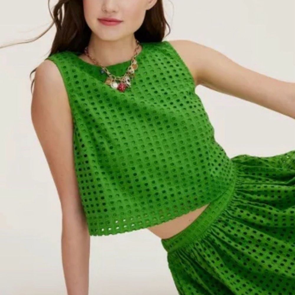 Kate Spade for Target Two-Piece Green Eyelet Skirt And Top Extra Large Matching - Picture 9 of 14